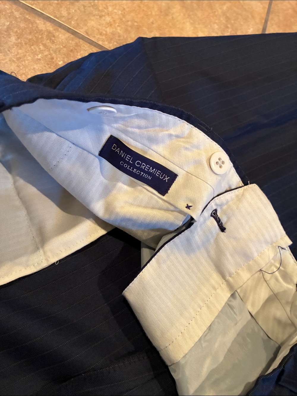 Daniel Cremieux Navy Pinstripe Two-Piece Suit - Picture 4 of 6